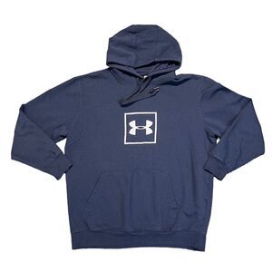 Under Armour Womens Hoodie Hooded Sweatshirt Pullover Navy Blue Logo Large